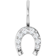 1/8 CTW Natural Diamond Horseshoe Charm/Pendant