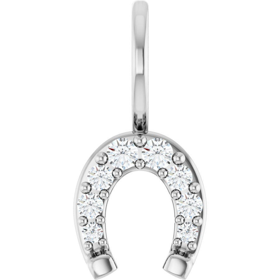 1/8 CTW Natural Diamond Horseshoe Charm/Pendant
