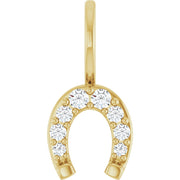 1/8 CTW Natural Diamond Horseshoe Charm/Pendant