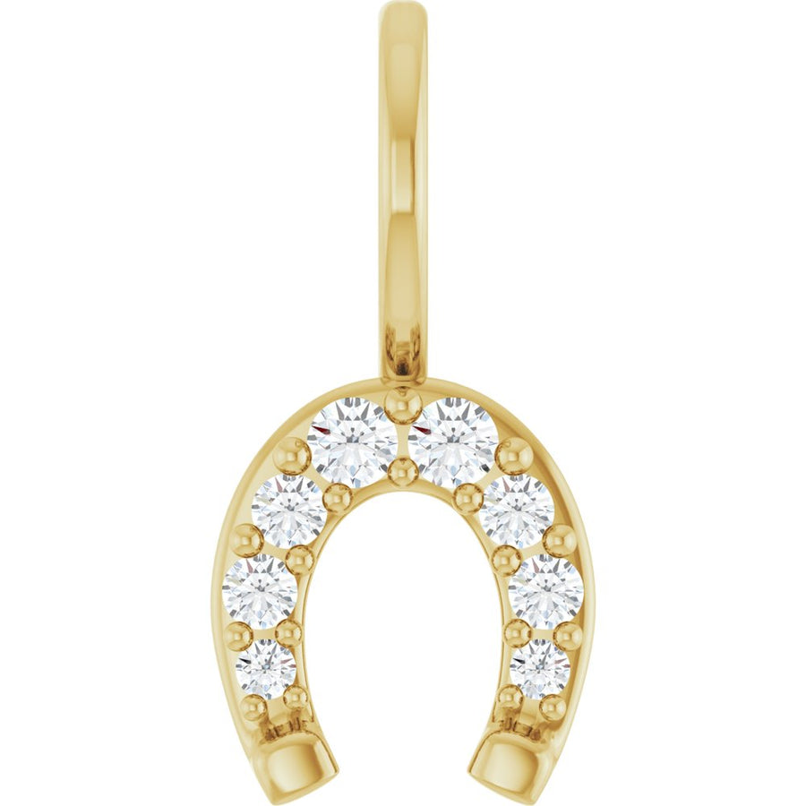 1/8 CTW Natural Diamond Horseshoe Charm/Pendant