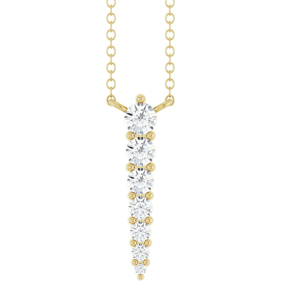 1/4 CTW Lab-Grown Diamond Graduated Bar Necklace