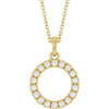 14K 1/4 CTW Natural Diamond Circle 16–18" Necklace
