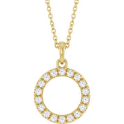 14K 1/4 CTW Natural Diamond Circle 16–18" Necklace