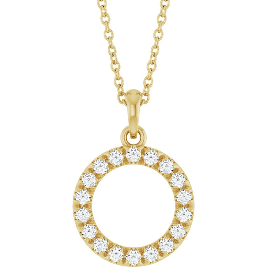 14K 1/4 CTW Natural Diamond Circle 16–18" Necklace