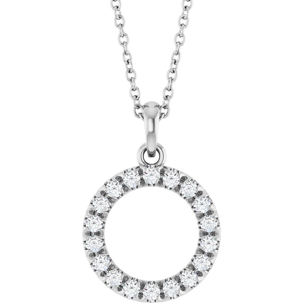 14K 1/4 CTW Natural Diamond Circle 16–18" Necklace