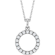 14K 1/4 CTW Natural Diamond Circle 16–18" Necklace