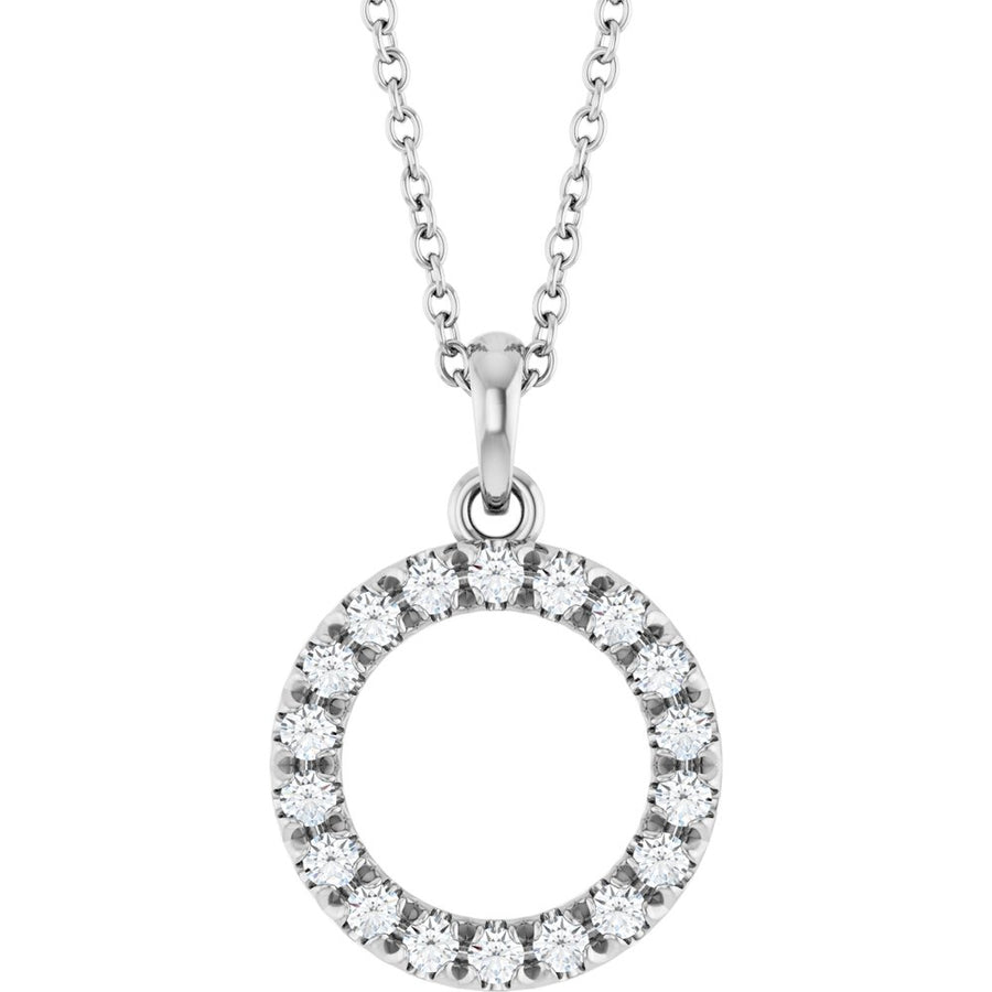 14K 1/4 CTW Natural Diamond Circle 16–18" Necklace