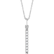 1/8 CTW Natural Diamond Vertical Bar Necklace