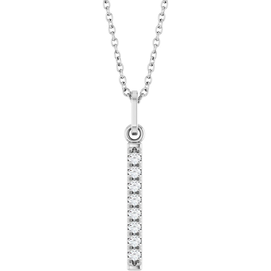 1/8 CTW Natural Diamond Vertical Bar Necklace