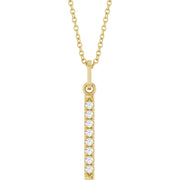 1/8 CTW Natural Diamond Vertical Bar Necklace