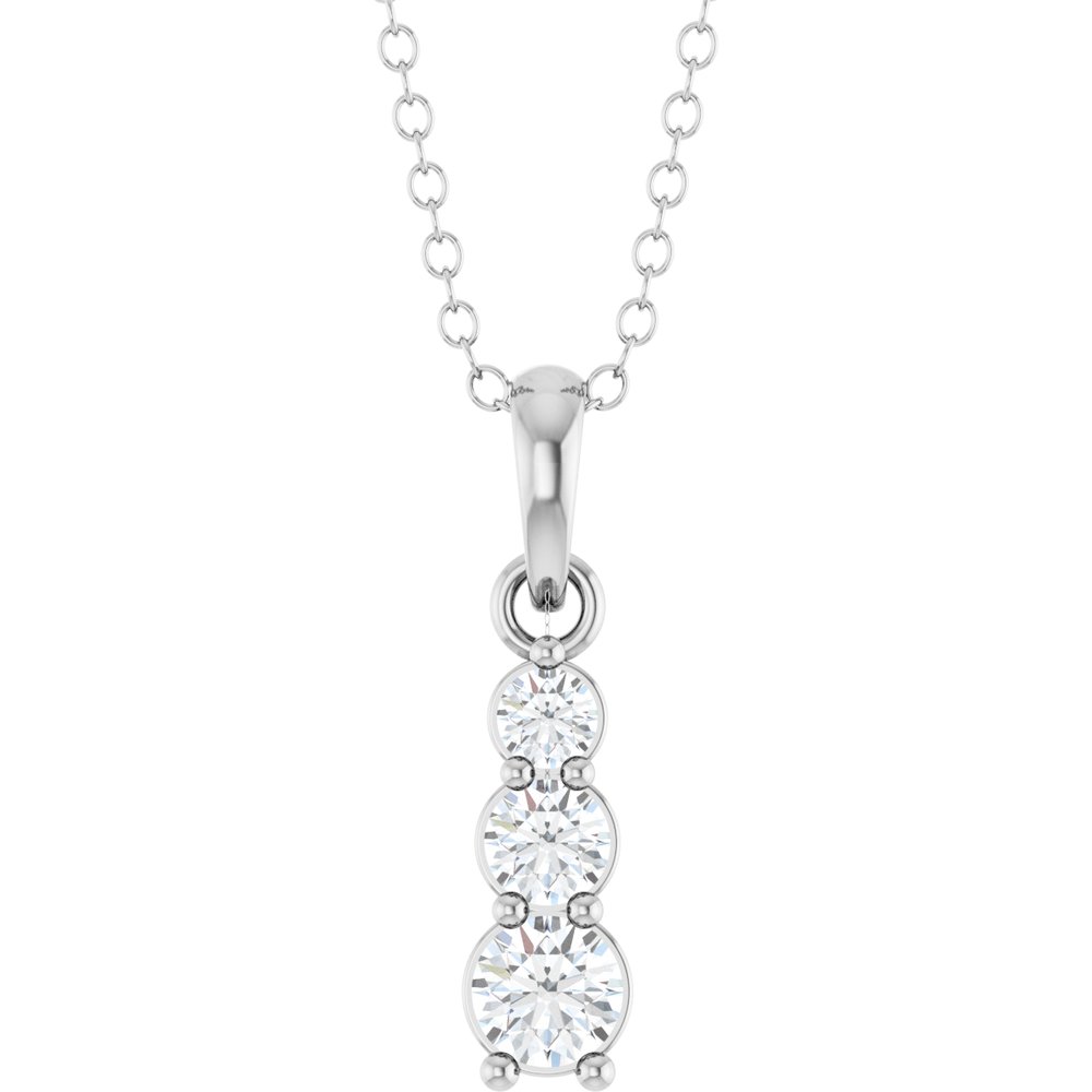 1/6 CTW Natural Diamond Vertical Bar Necklace