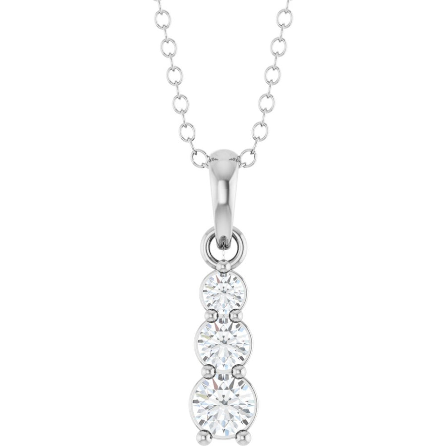 1/6 CTW Natural Diamond Vertical Bar Necklace