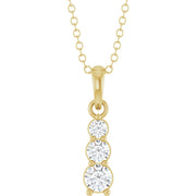 1/6 CTW Natural Diamond Vertical Bar Necklace