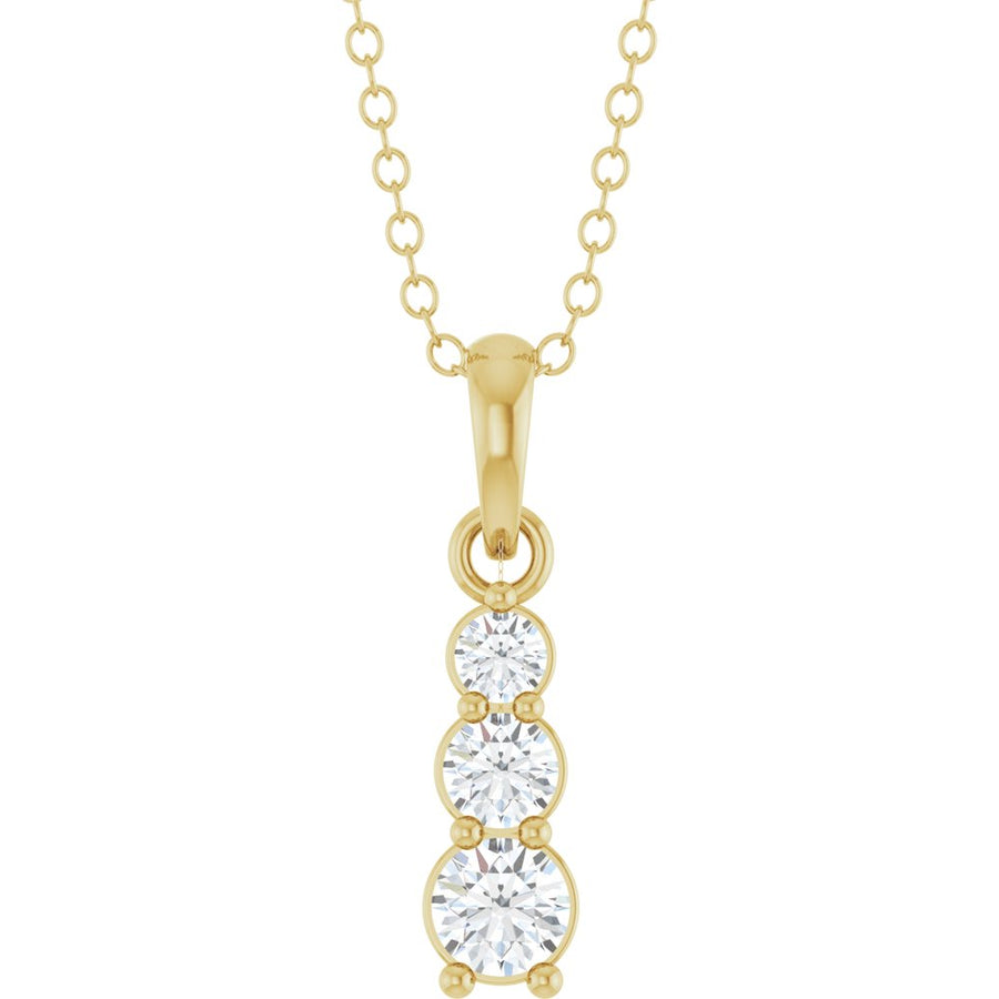1/6 CTW Natural Diamond Vertical Bar Necklace