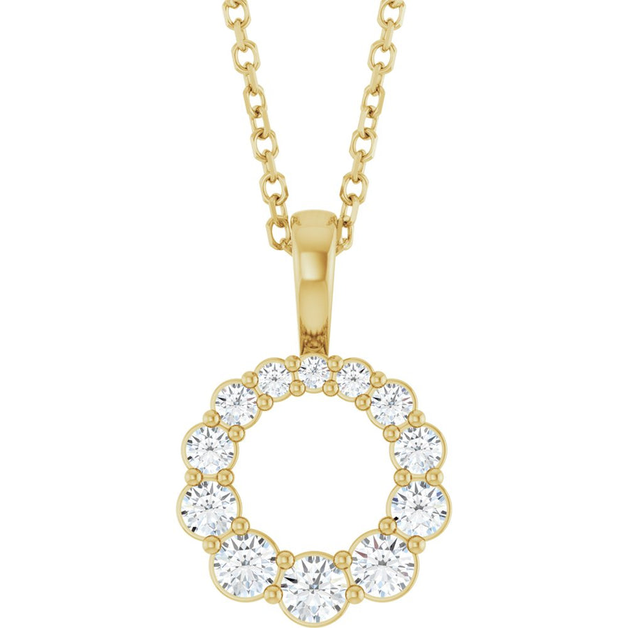 1/3 CTW Natural Diamond Graduated Circle Necklace