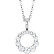 1/3 CTW Natural Diamond Graduated Circle Necklace