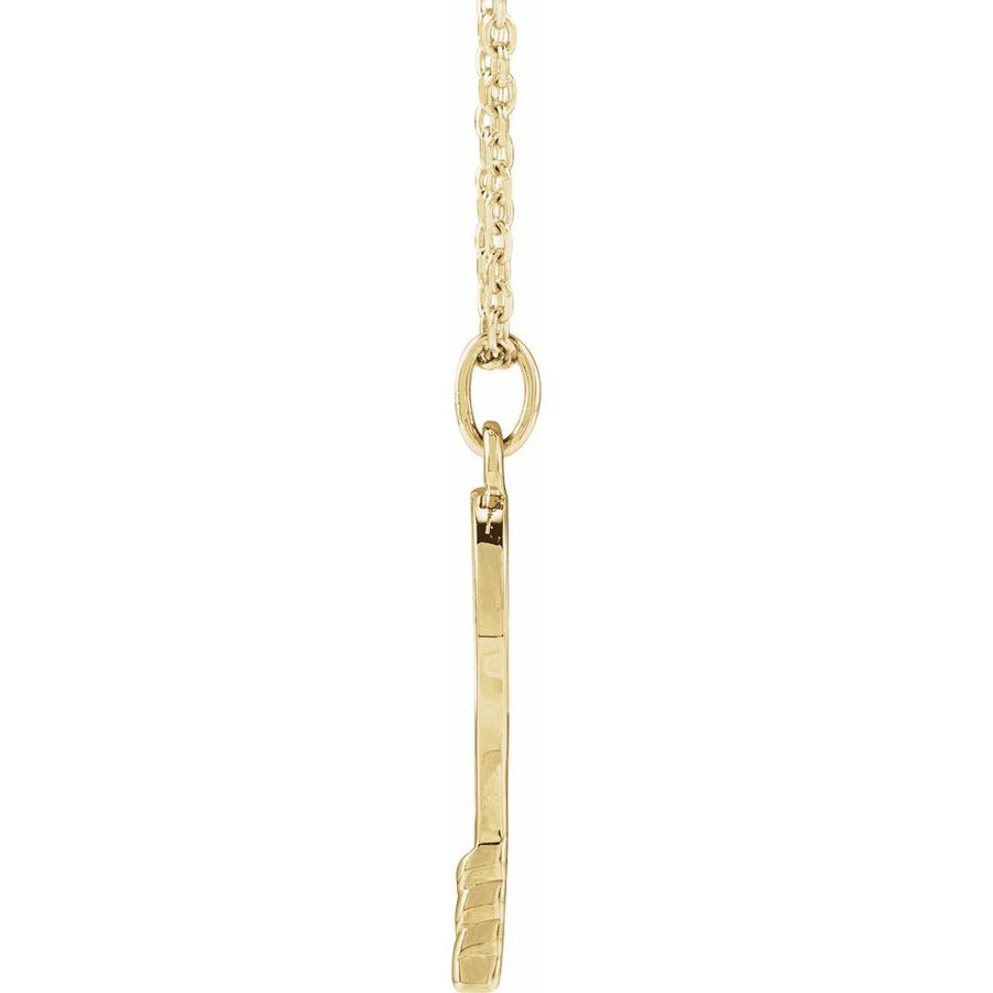 14K Yellow Tennis Racket 16" Necklace