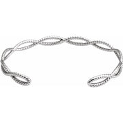14K Yellow 6 1/4 In Rope Cuff Bracelet
