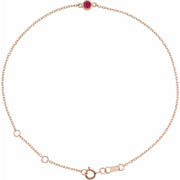 14K Natural Ruby Bezel-Set Solitaire 6 1/2–7 1/2" Bracelet