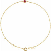 14K Natural Ruby Bezel-Set Solitaire 6 1/2–7 1/2" Bracelet