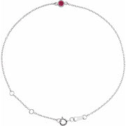 14K Natural Ruby Bezel-Set Solitaire 6 1/2–7 1/2" Bracelet
